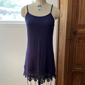 Monoreno Dark Blue Lace Hem Cami